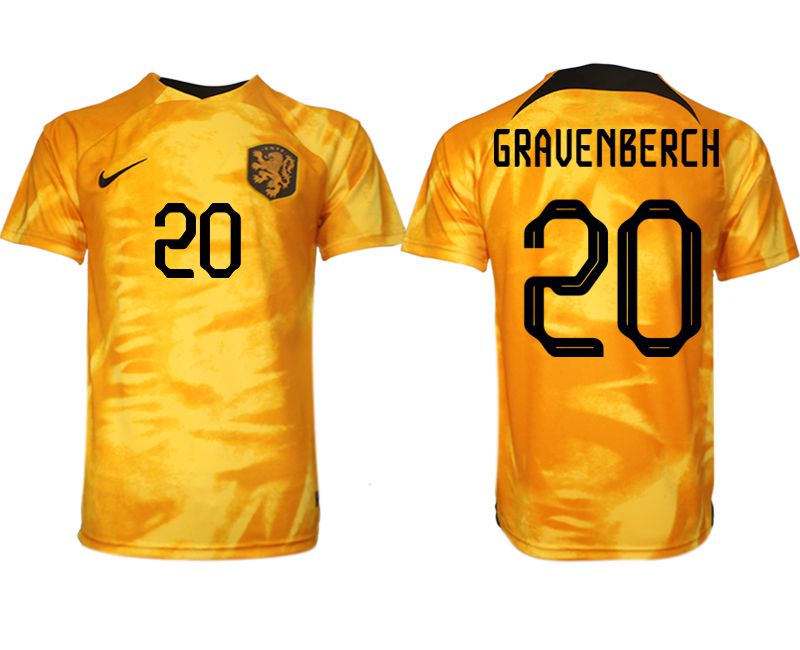 Cheap Men 2022 World Cup National Team Netherlands home aaa version yellow 20 Soccer Jersey